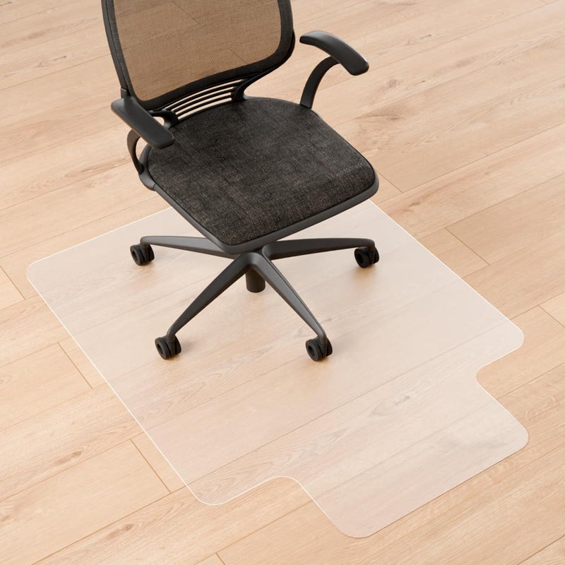 Naturei Chair Mat for Hard Floors- 48" x 36", Office Floor Mat for Rolling Chairs, Clear Plastic Desk Chair Mat, Easy Glide, Under Desk Floor Protector for Home and Office, with Lip - Image 1